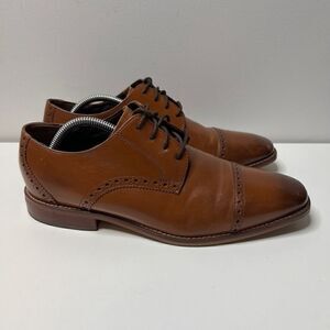 Florsheim Oxford Derby Dress Shoes Mens Size 9 Brown Leather Cap Toe